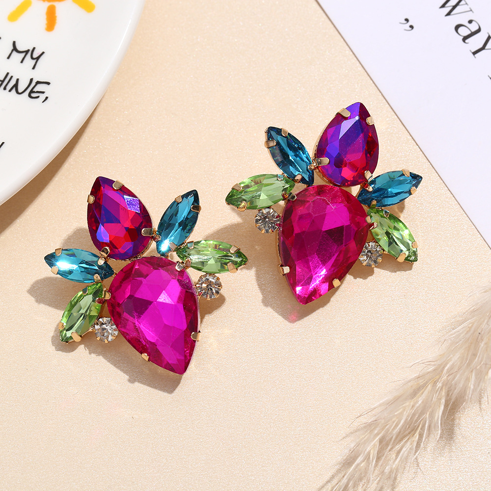 Minđuše sa kristalima - roze