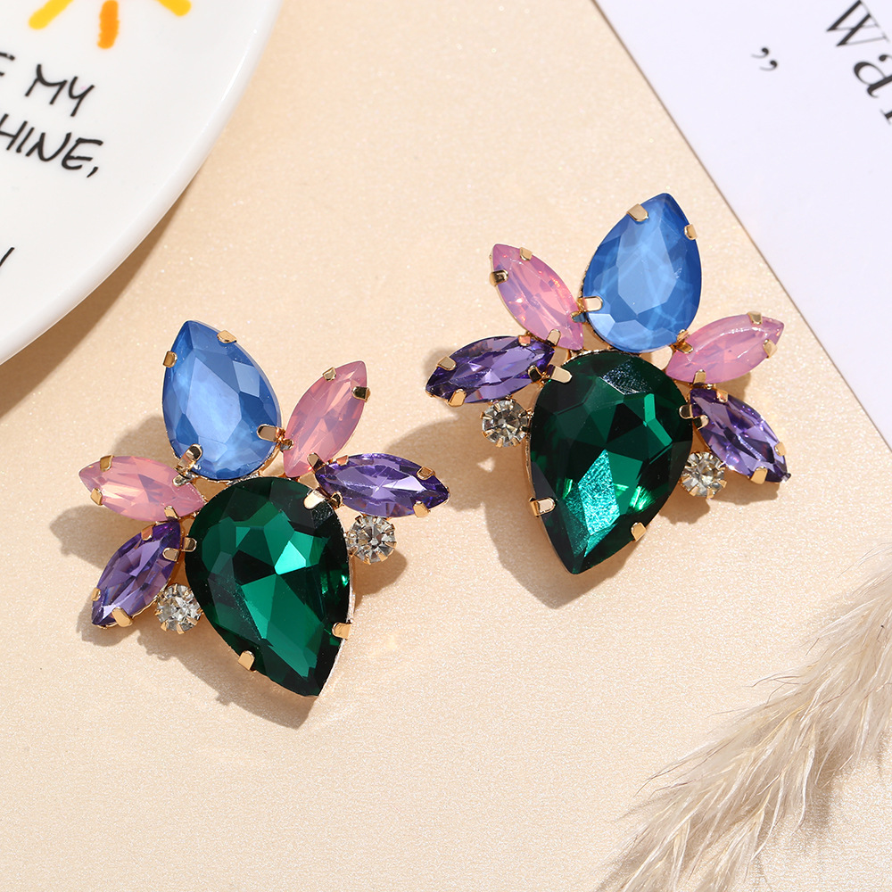 Minđuše sa kristalima - zelena